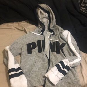 Vs pink zip up hoodie